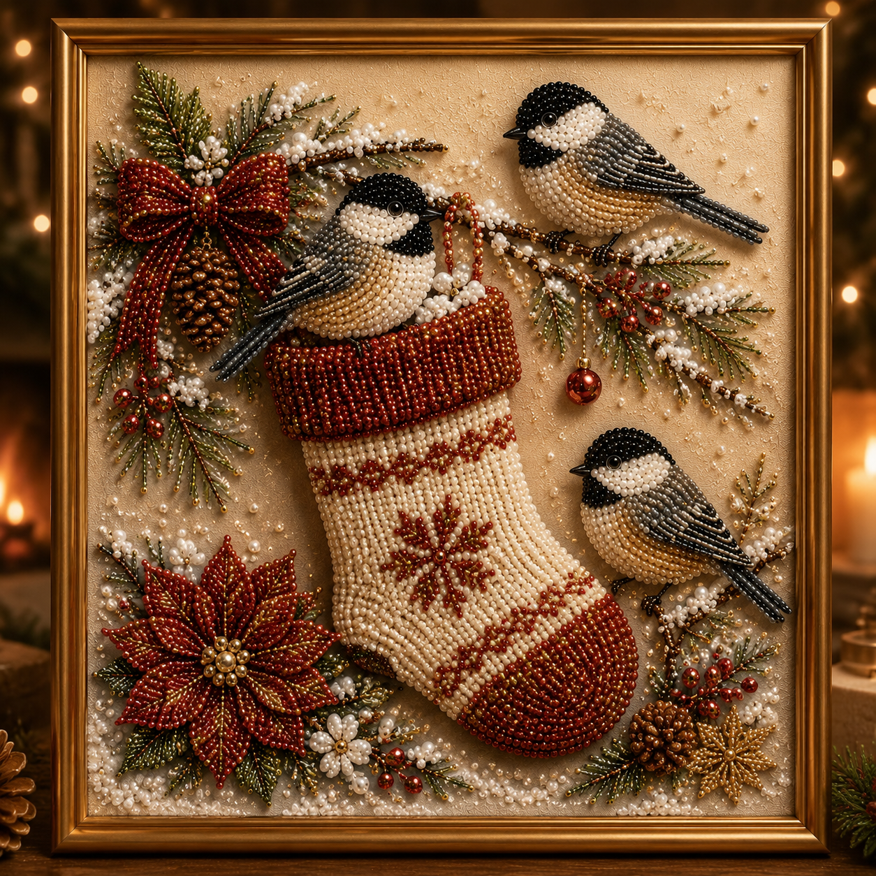 🐦 Christmas Backyard Birds DIY Pearl Painting Kit