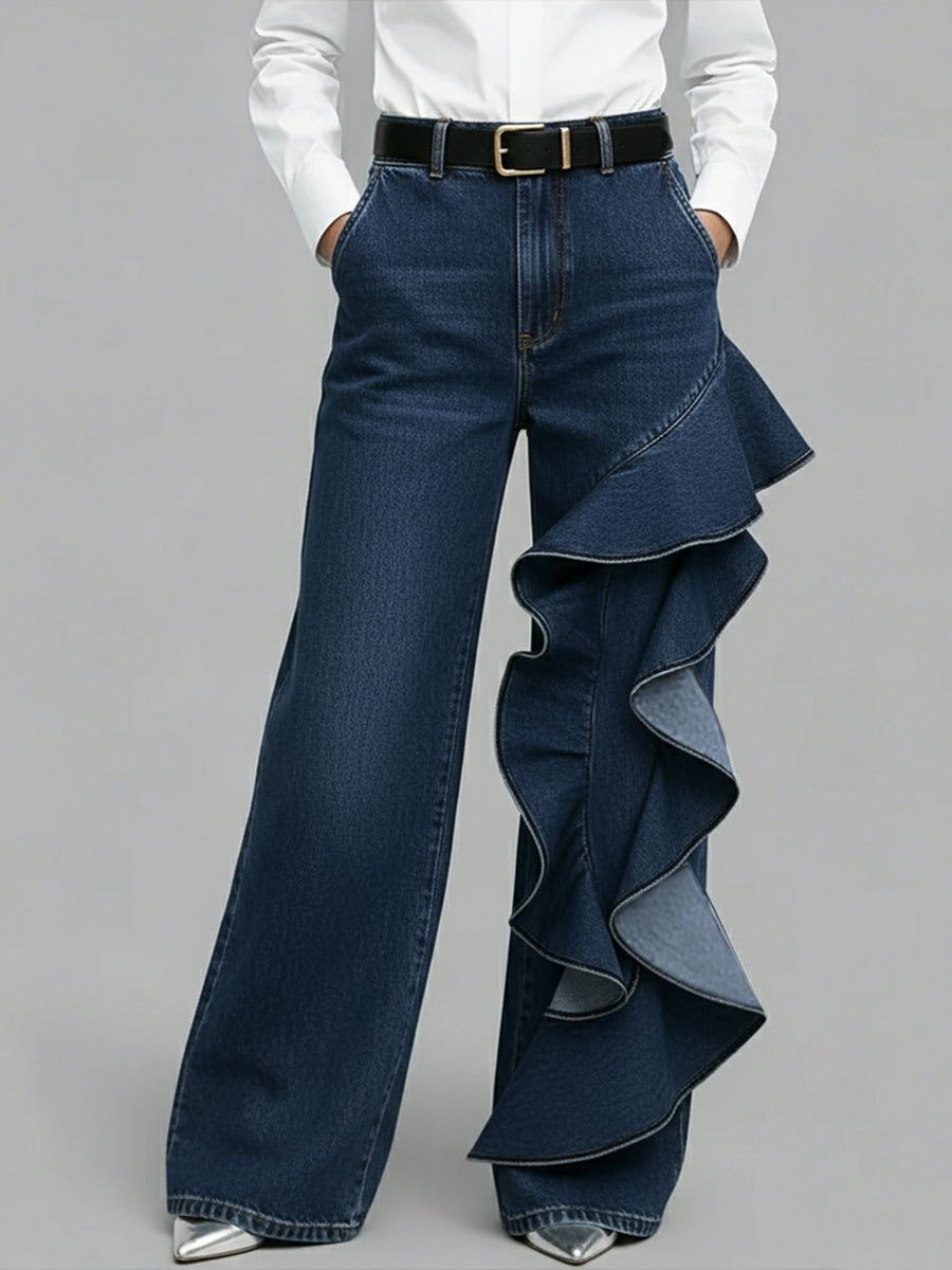 Stylish Ruffled Jeans