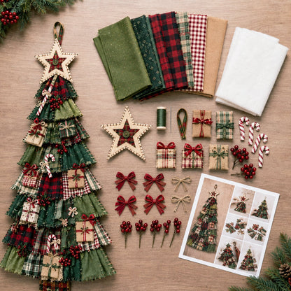 🎄Christmas Patchwork Tree Door Hanging DIY Kit