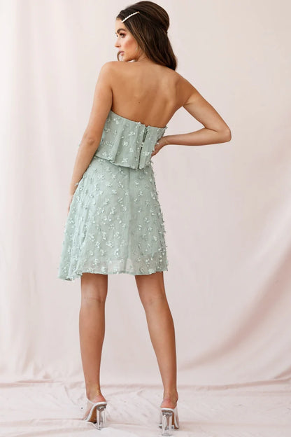 Bel Air Embellished Bandeau Dress Sage