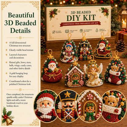 🔥Limited time 70% OFF -🎄 3D Beaded Christmas Tree Ornament DIY Kit (🧘Relaxing & Beginner-Friendly)