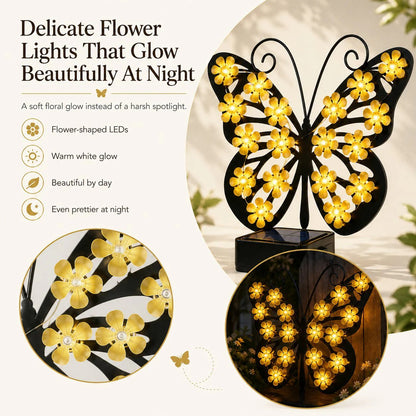 Solar Metal Butterfly Wall Lights Outdoor Decor🦋