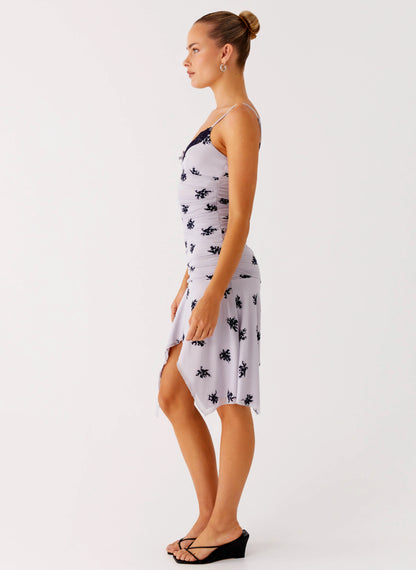 Amor Flock Hanky Mini Dress - Lilac