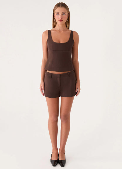 Oslo Mini Shorts - Chocolate