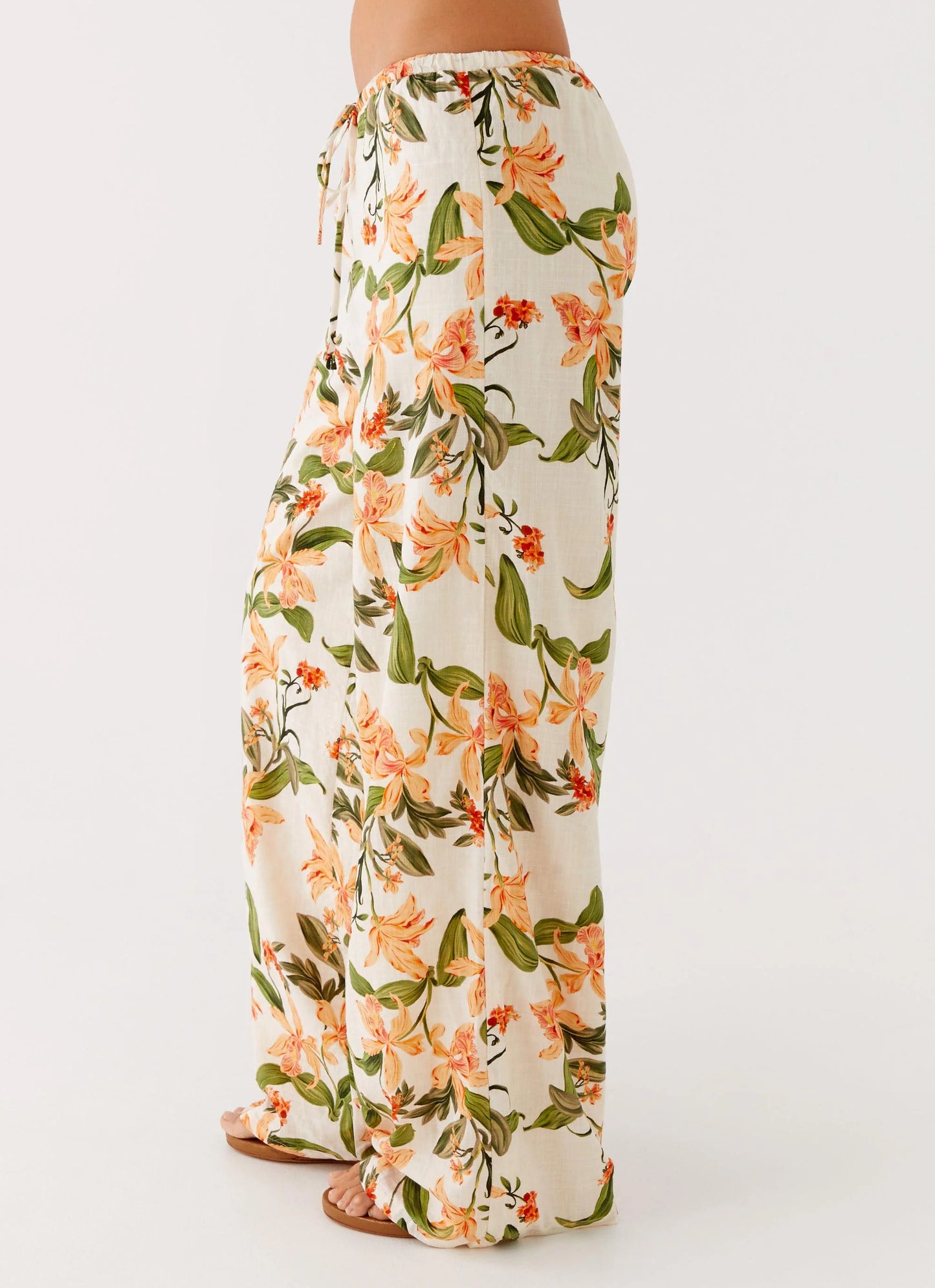 Dalida Linen Pants - Floral Print