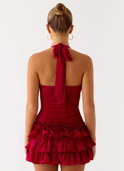 Someone Else Halter Top - Dark Cherry