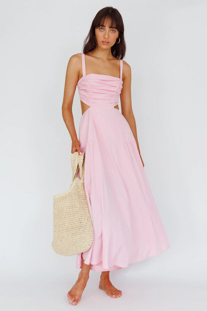 Kassi Gathered Bodice Maxi Dress Blush