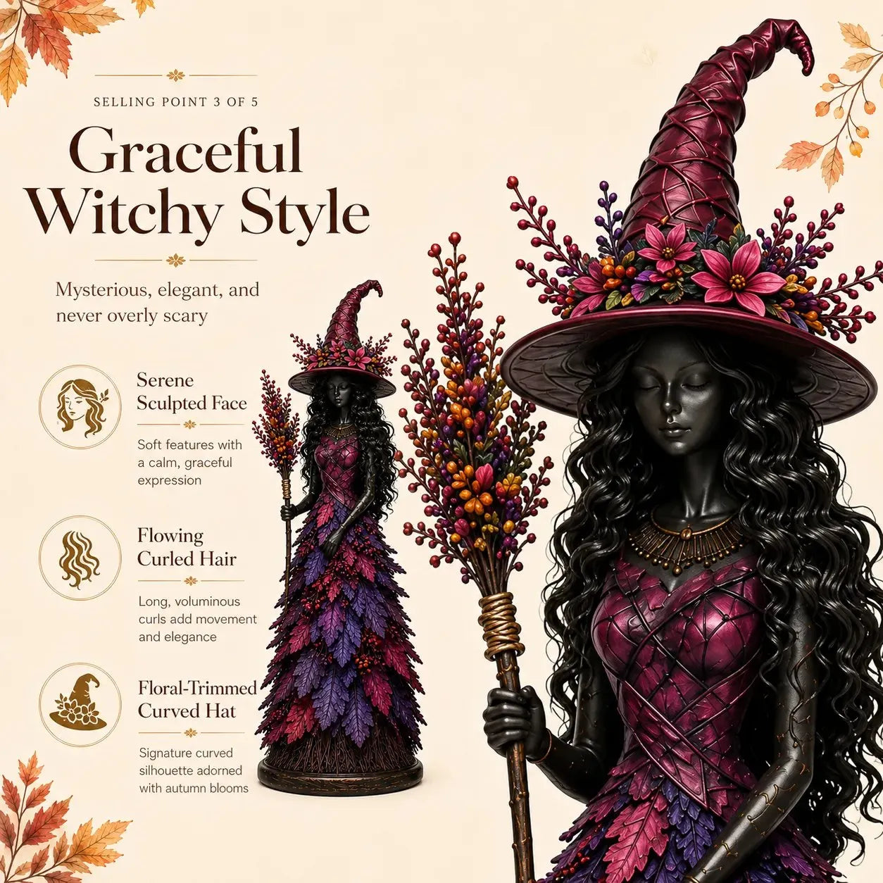🔥LAST DAY 50% OFF - 🧙‍♀️Enchanted Autumn Witch Figurine(📦Buy 2 Free Shipping)