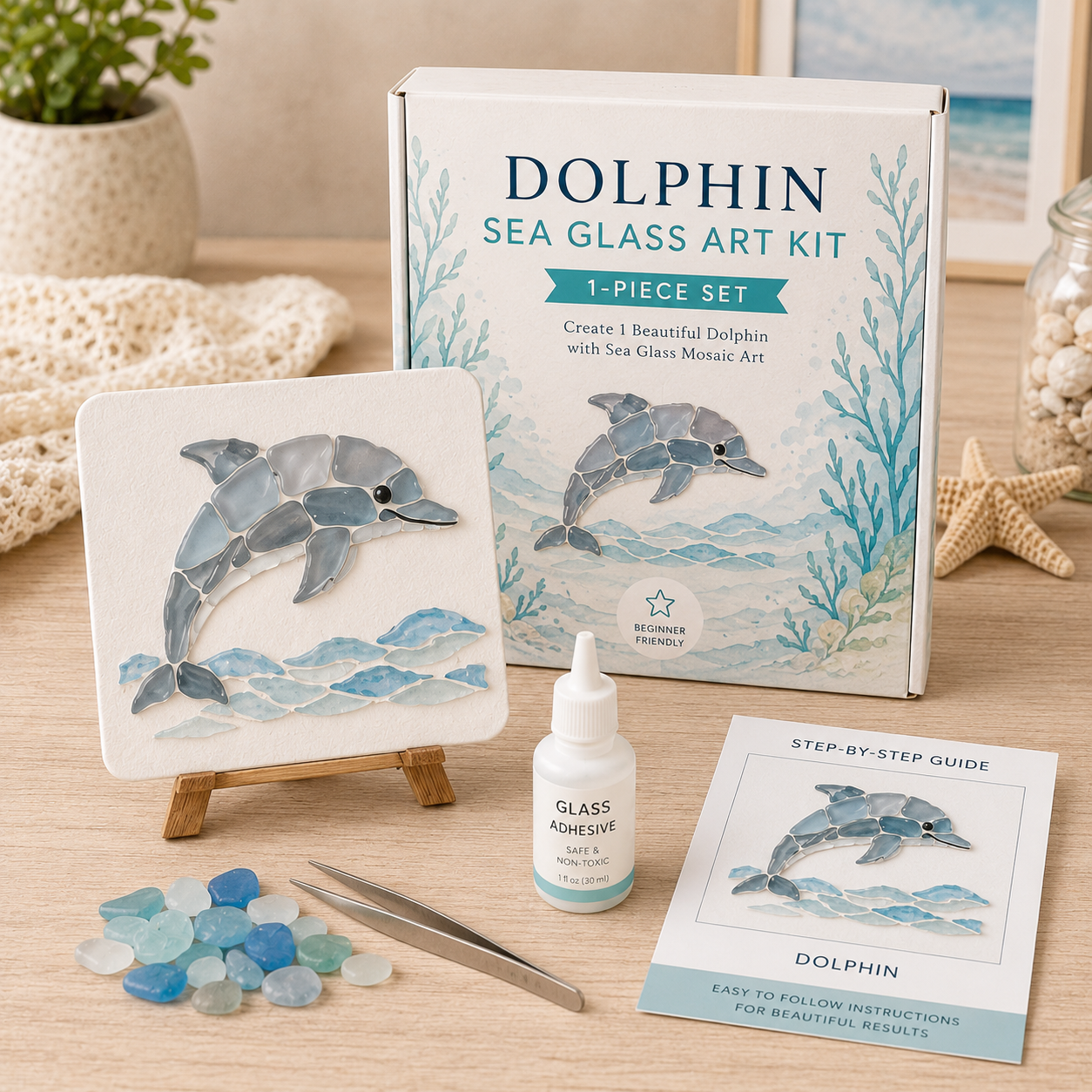 🌸🙏💖Sea Glass Art Kit – Create Stunning Mosaic Masterpieces at Home 🐢