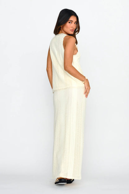 Ninevah Lace Maxi Skirt Beige