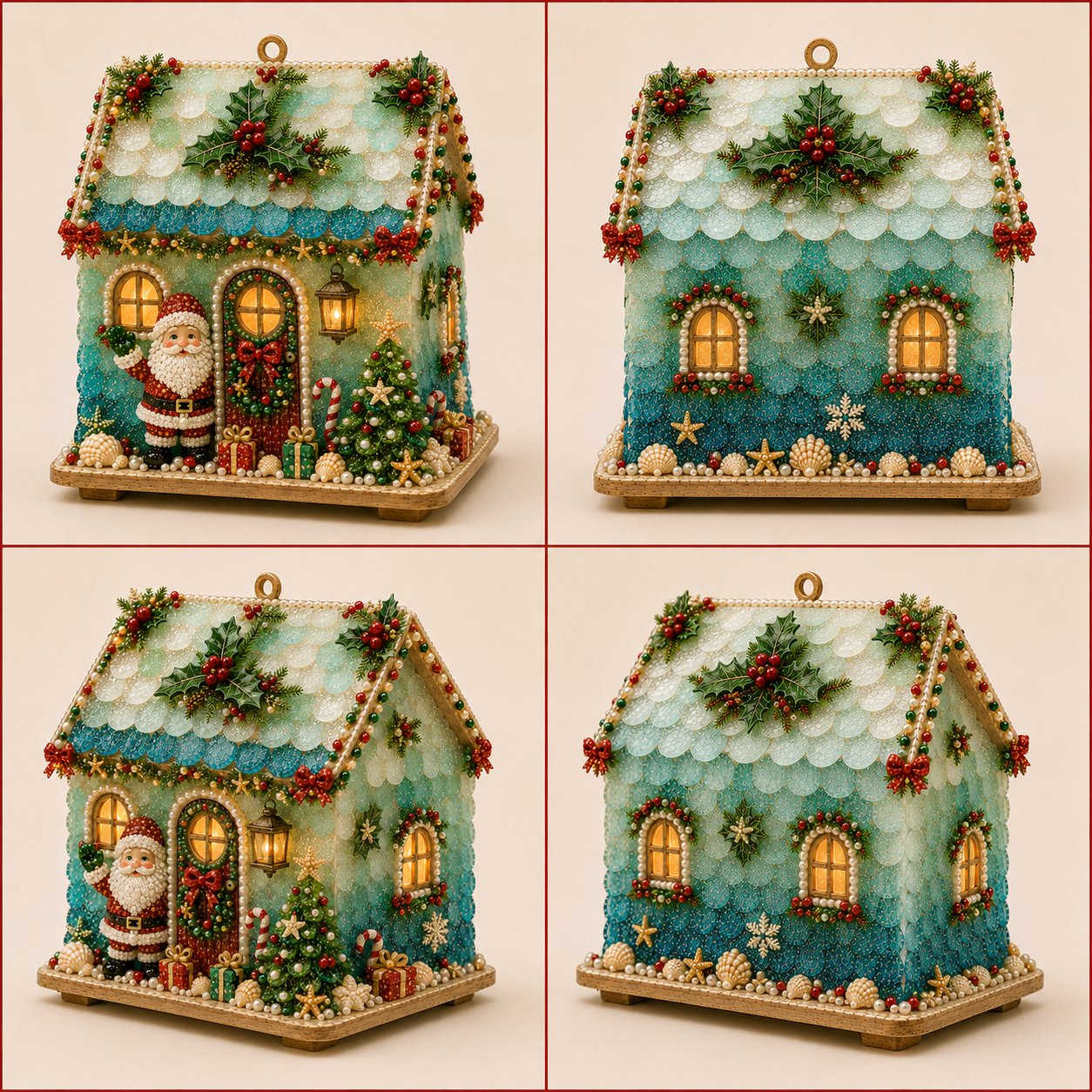 🏡DIY Glowing Coastal Glass-Style Christmas Cottage Kit Collection 💕