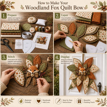 🎀 Beginner-Friendly Oversized Quilted Bow Sewing Kit | Coordinated Printed Fabrics, Batting, Pre-Designed Templates & Complete Supplies for a Full 23–25 in 3D Statement Bow ✨