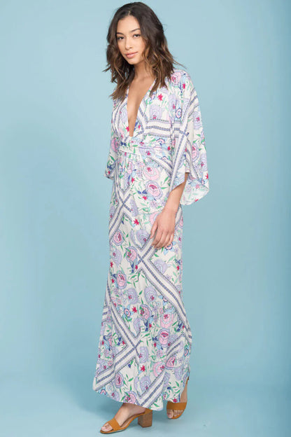 Kira Zip Up Maxi Dress Green