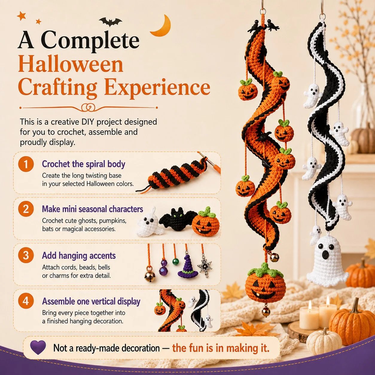 🎃Enchanted Halloween Crochet Spiral DIY Kit
