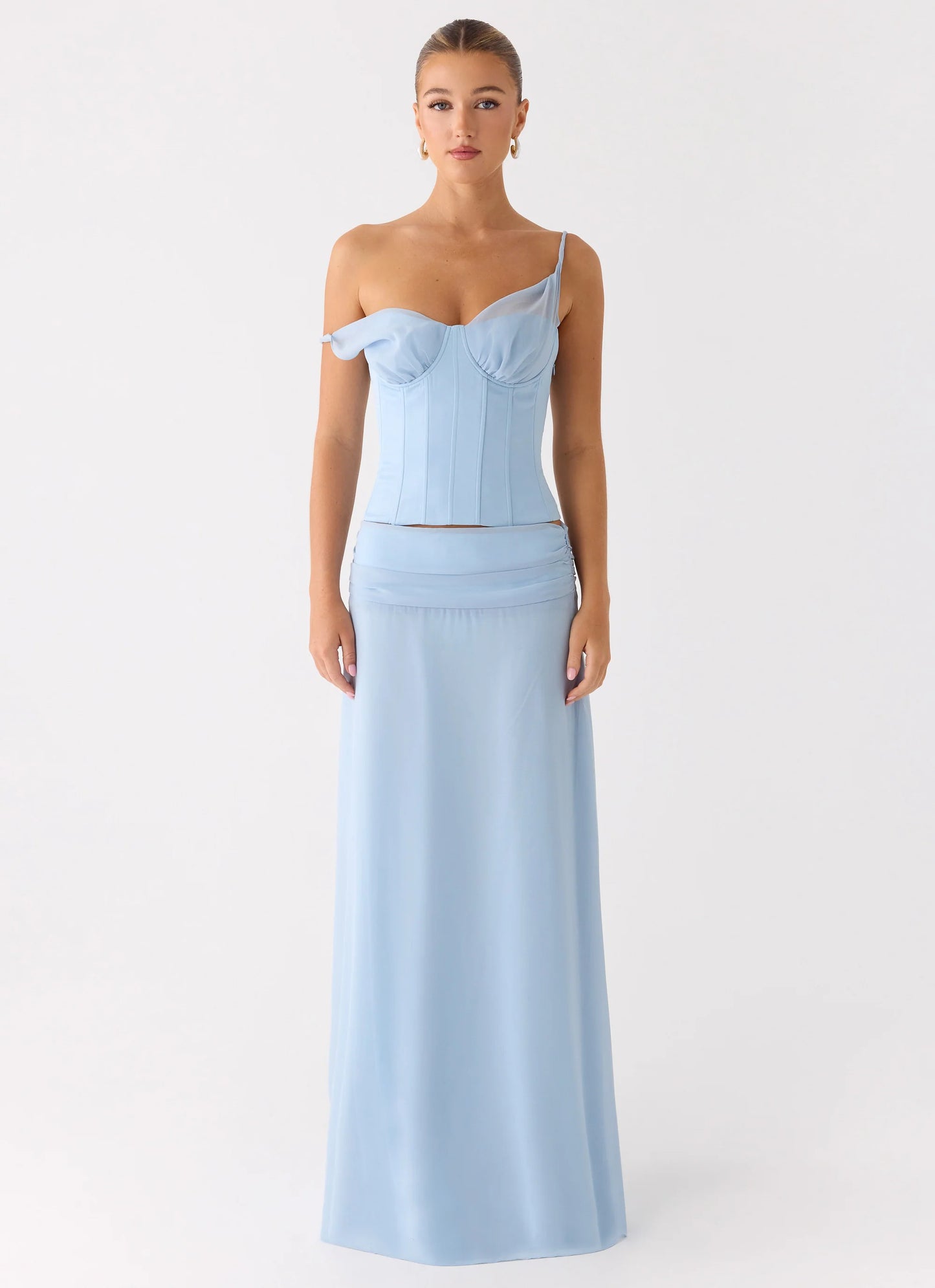 Natalya Corset Top - Pale Blue