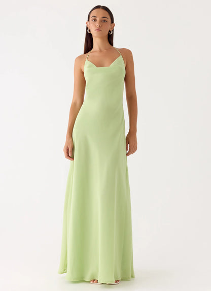 Morning Crush Cowl Maxi Dress - Lime