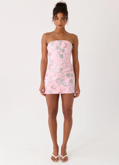 Solaire Strapless Corset Top - Pink