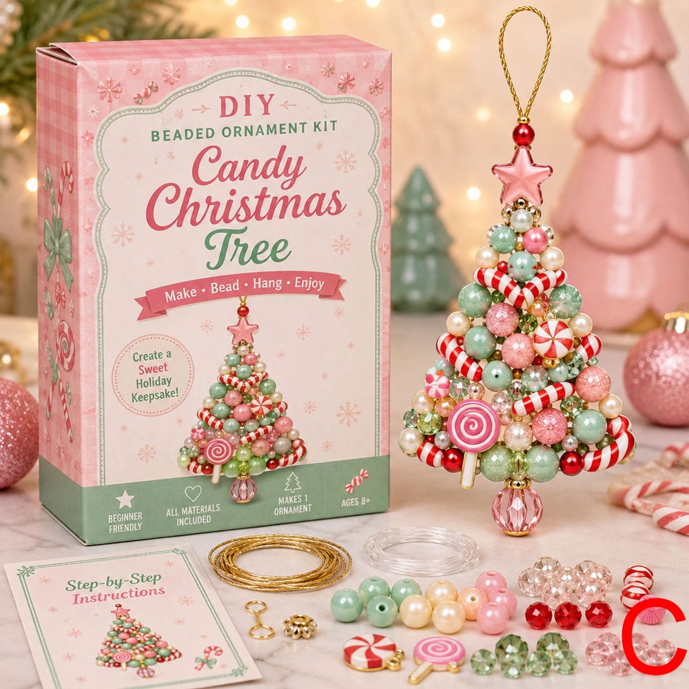 🌲DIY Christmas Tree Beaded Ornament Kit