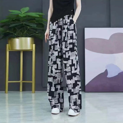 2025 New Style Ice Silk High Waist Casual Pants