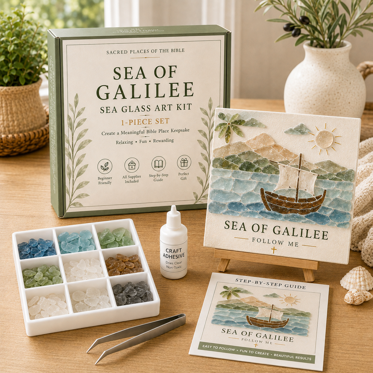 ⛪ Sacred Places of the Bible Sea Glass Art Kit