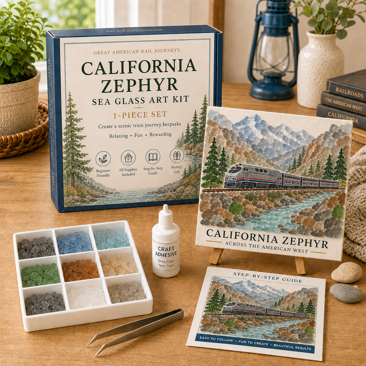 🚂 Great American Rail Journeys Sea Glass Art Kit