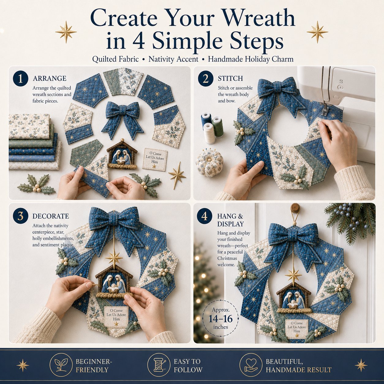 🎄Christmas Fabric Wreath DIY Kit – A Keepsake You’ll Hang with Pride Year After Year💫