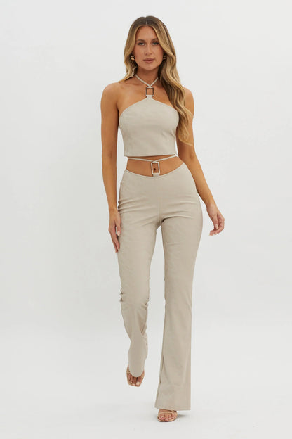 She's A Gemini Faux Leather Pants Dove