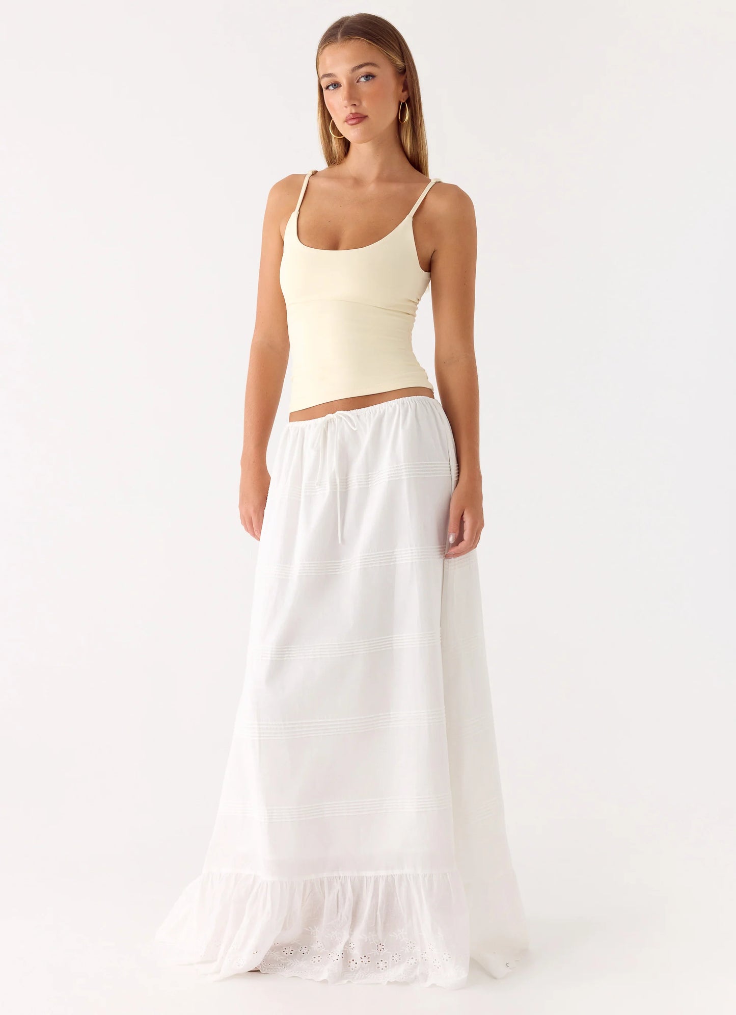 Lior Cotton Maxi Skirt - White