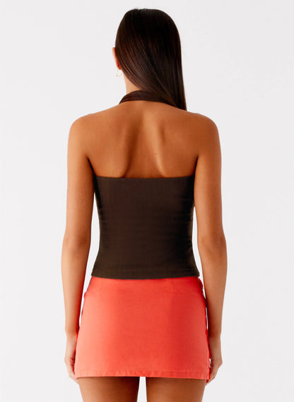 Movie Star Mini Skirt - Mandarin Red