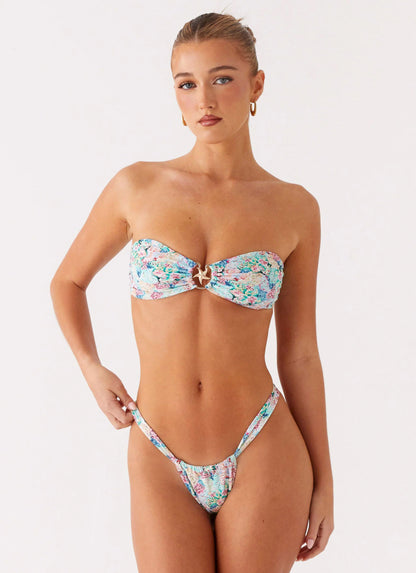 Lory Strapless Bikini Top - Santorini Floral