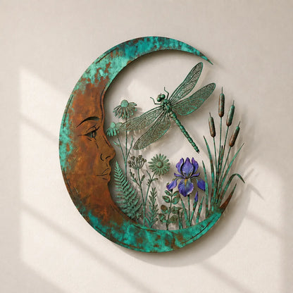 🌙Enchanted Moon Garden Wall Art – Vintage Nature Inspired Metal Wall Decor