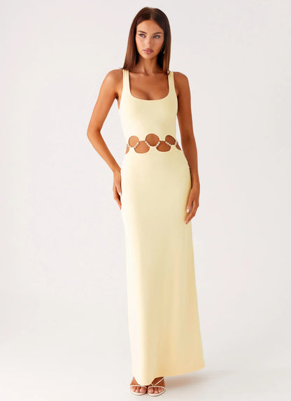 Dreamboat Beaded Maxi Dress - Yellow