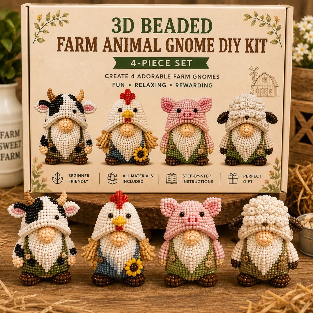 🇺🇸 3D Beaded Patriotic Gnome DIY Kit ✨ Celebrate Freedom With Handmade American Spirit ❤️🤍💙