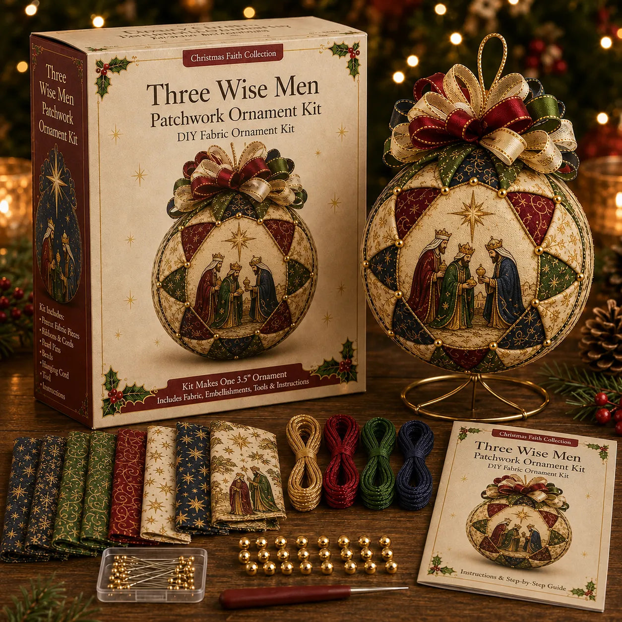 ⛪ Christmas Nativity Patchwork Ornament DIY Kit