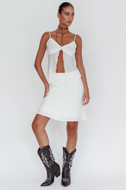 Emotional Knee Length Skirt Off White