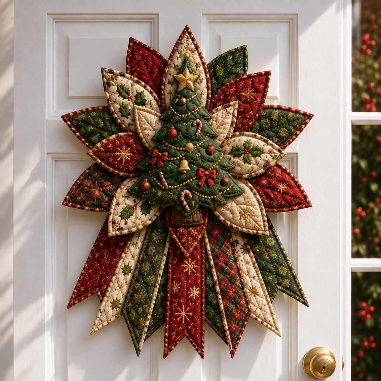 🎉🎄 Festive Quilted Christmas Door Hanging DIY Sewing Kit