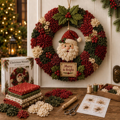 🎄3D Fabric Poke Wreath DIY Kit