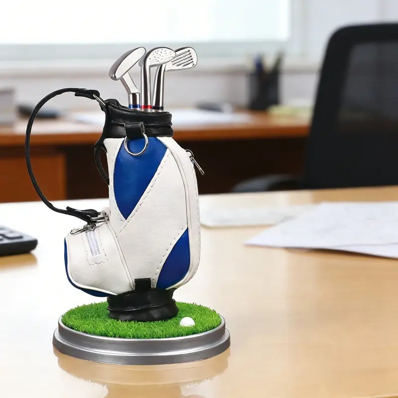 Golf Pen Holder with 3 Pens ⛳️ Stylish Desk Organizer Perfect Office Gift 🎁