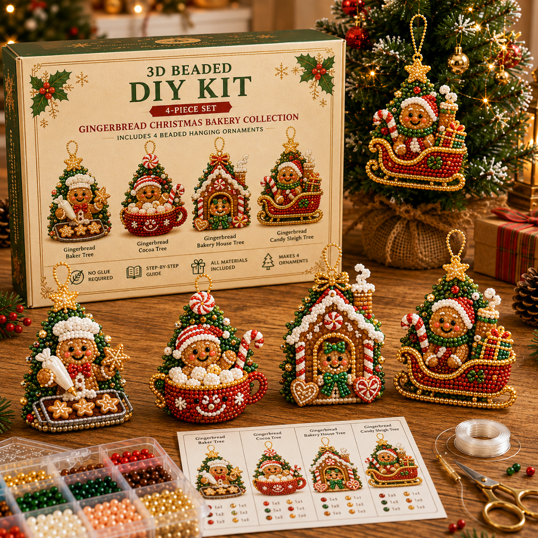 🔥Limited time 70% OFF -🎄 3D Beaded Christmas Tree Ornament DIY Kit (🧘Relaxing & Beginner-Friendly)