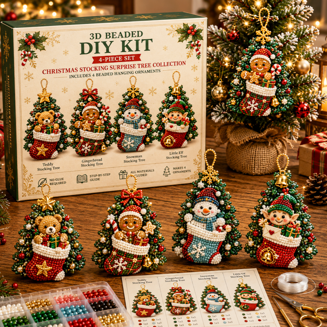 🔥Limited time 70% OFF -🎄 3D Beaded Christmas Tree Ornament DIY Kit (🧘Relaxing & Beginner-Friendly)