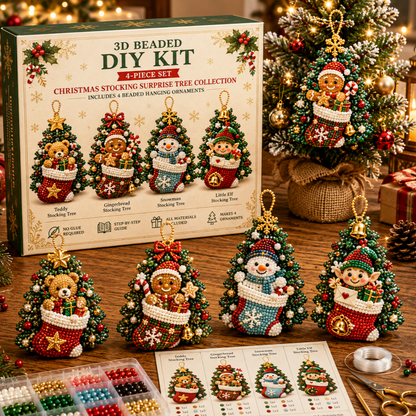 🔥Limited time 70% OFF -🎄 3D Beaded Christmas Tree Ornament DIY Kit (🧘Relaxing & Beginner-Friendly)