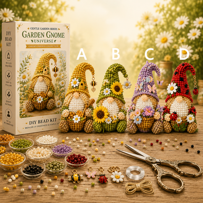 Garden Gnome DIY Bead Kit – Handmade Beaded Gnome Craft Kit