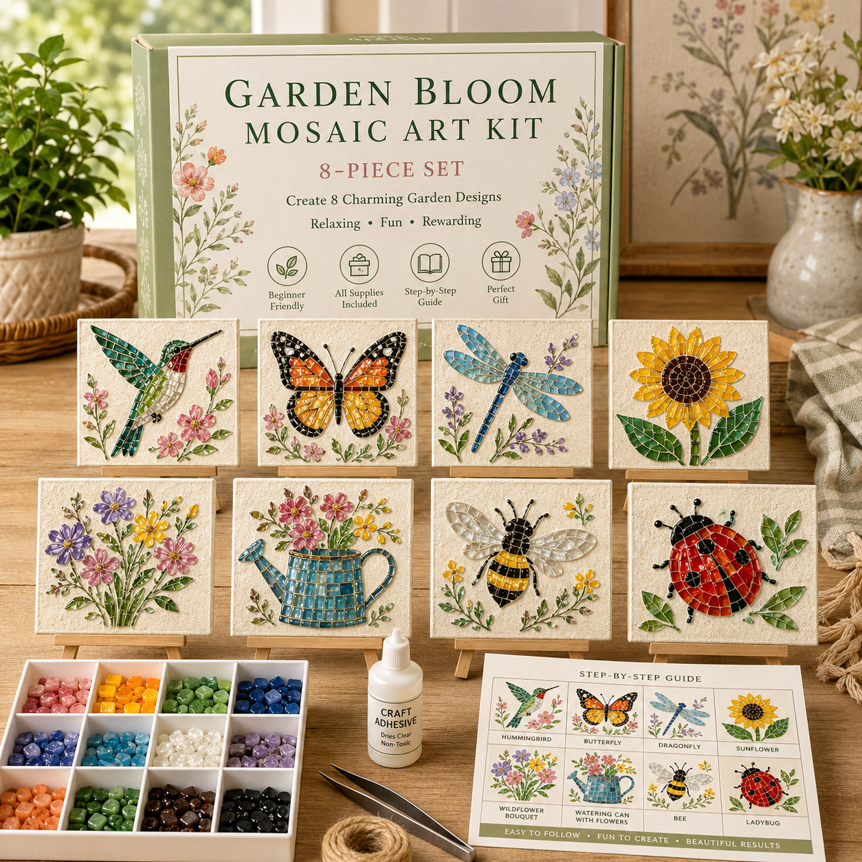 🌸🙏💖Sea Glass Art Kit – Create Stunning Mosaic Masterpieces at Home 🐢