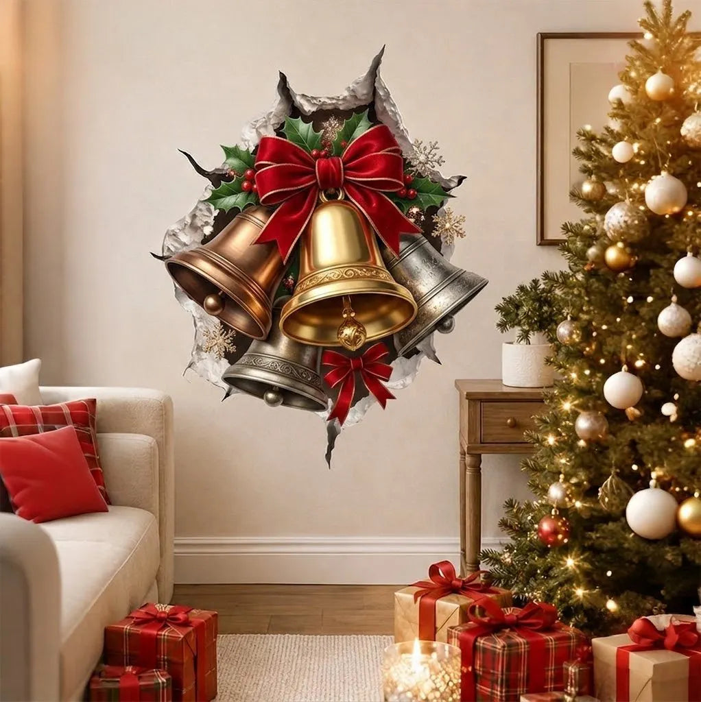 Creative 3D Christmas Santa Wall Sticker