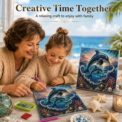 Premium 3D Pearl Ocean Wall Art Kit | Luxury Flocked Canvas with Scratch-Resistant Non-Fading Pearl Beads DIY Coastal Decor – Buy 2 Free Shipping