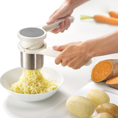 🥔Effortless Twist Potato Ricer — Soft-Grip Stainless Steel Masher for Weak Hands & Arthritis