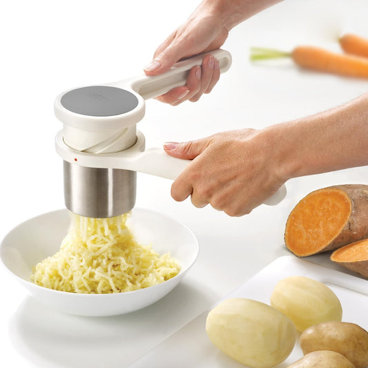 🥔Effortless Twist Potato Ricer — Soft-Grip Stainless Steel Masher for Weak Hands & Arthritis