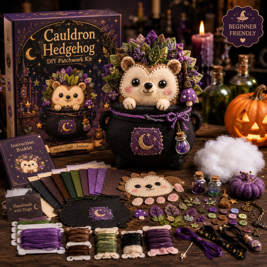 DIY Halloween Magical Patchwork Kit – Sew Your Own Spooky Cute Friend 🎃🧵