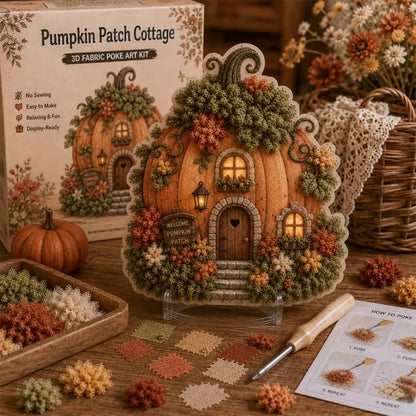 🏡Whimsical Village 3D Fabric Poke Art Kit