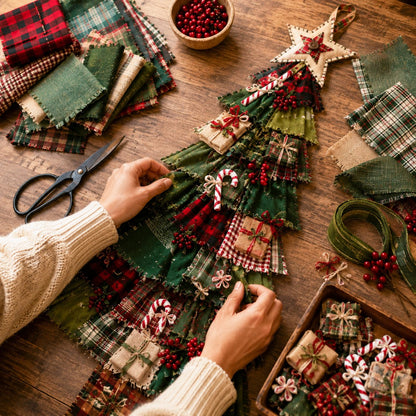 🎄Christmas Patchwork Tree Door Hanging DIY Kit